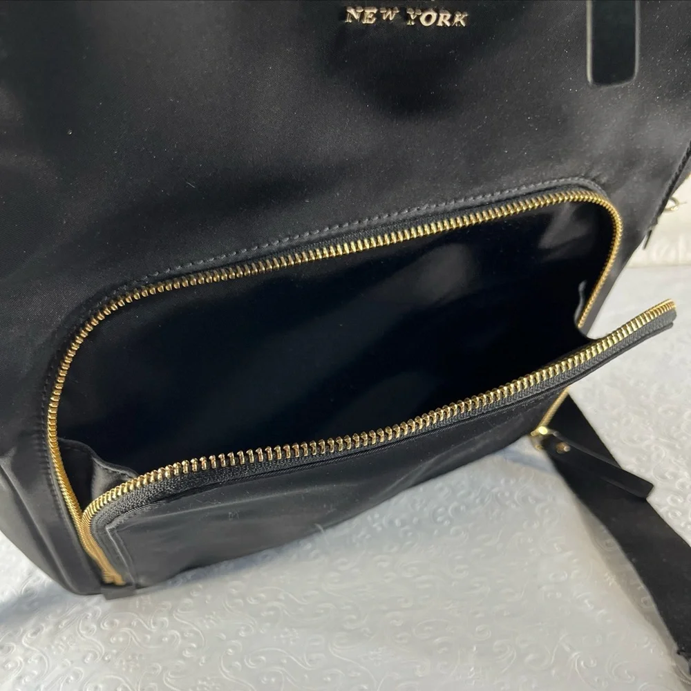 Kate Spade Watson Lane Hartley Black Nylon Small Medium Backpack Bag Golden Zip